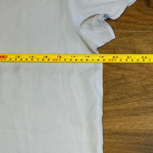 Lulus Blouse Top Women M Light Blue Relaxed Fit Tie Neck Casual Dressy - Picture 6 of 7